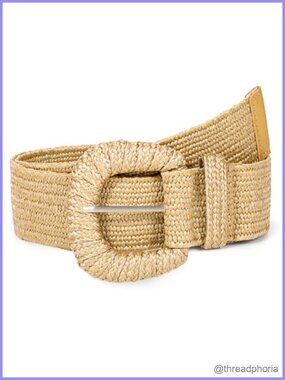 Straw Woven Elastic Belt Stretchy Boho Waist Belt for Dresses